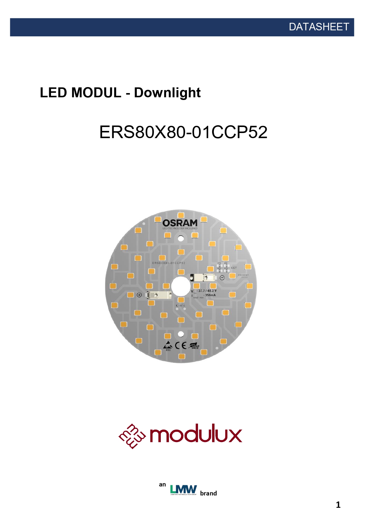 ERS80X80-01CCP52 Yuvarlak LED modül
